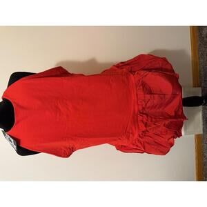 Women's Sleeveless Bubble Hem Dress in Red 3X